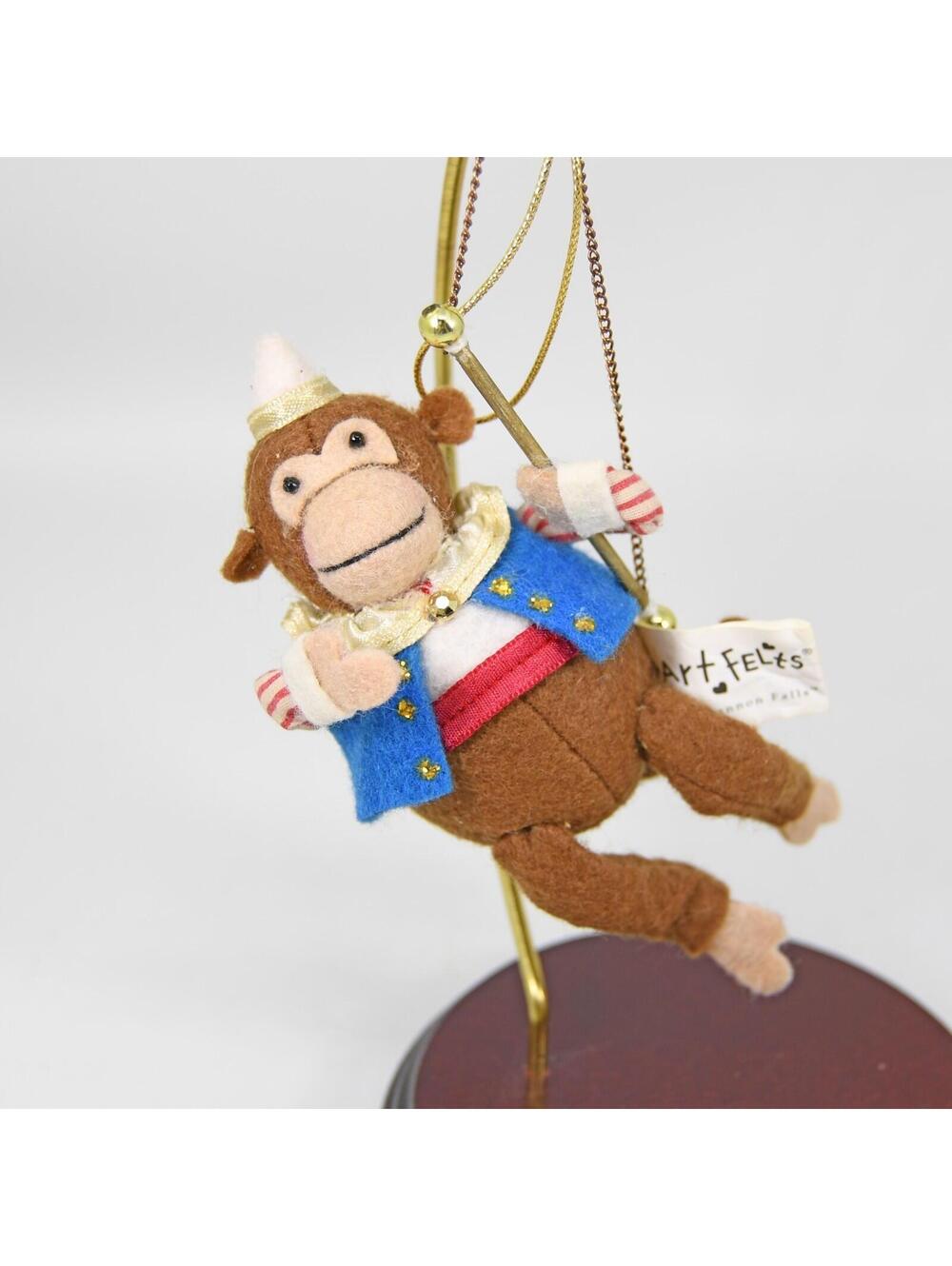 Heart Felts Midwest of Cannon Falls Circus Monkey Trapeze Christmas Ornament VTG